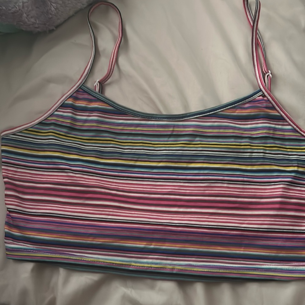 striped crop top size L